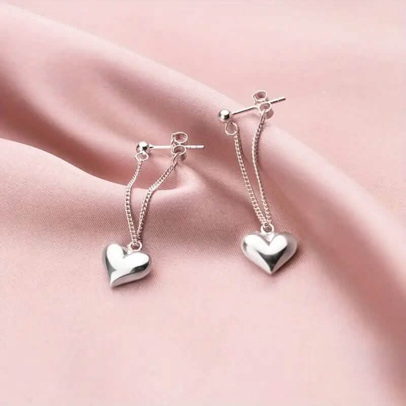 Heart-Shaped Dangle Earrings - A-1 Thread Vault