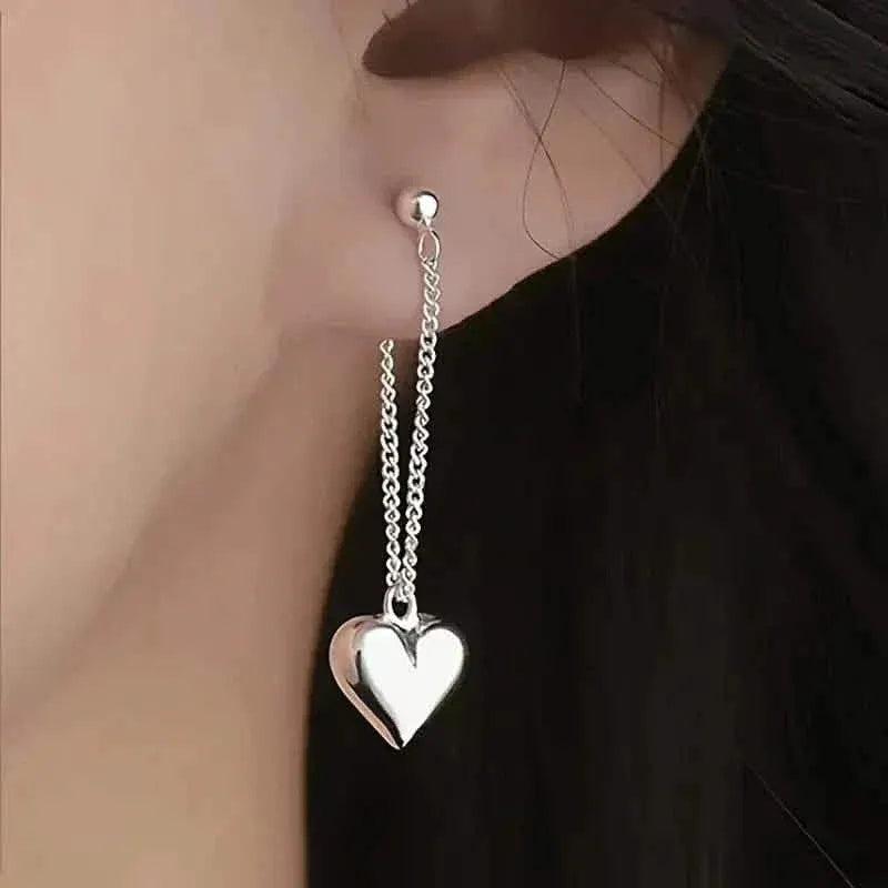 Heart-Shaped Dangle Earrings - A-1 Thread Vault