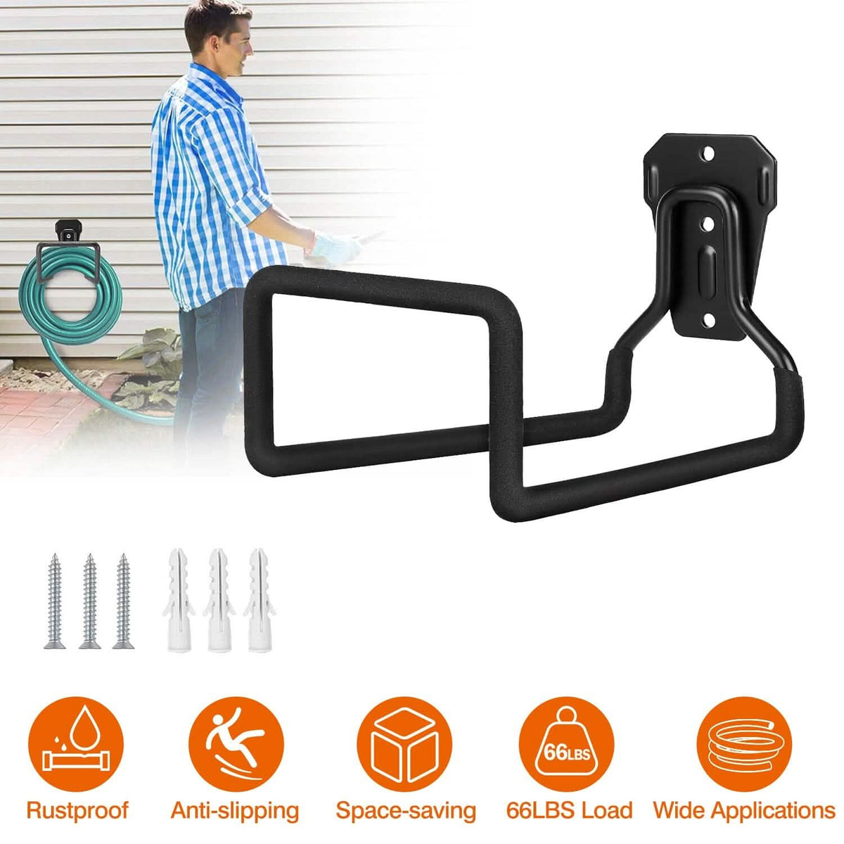 Heavy Duty Iron Hose Holder Wall Mounted - A-1 Thread Vault
