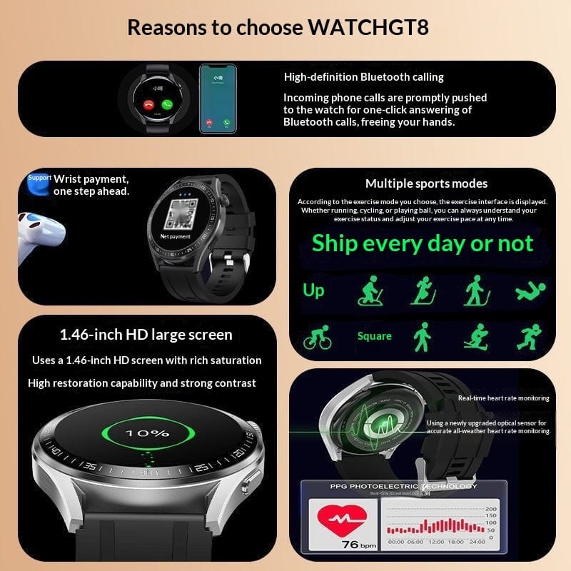 High-end GT8 Bluetooth Calling Smartwatch - A-1 Thread Vault