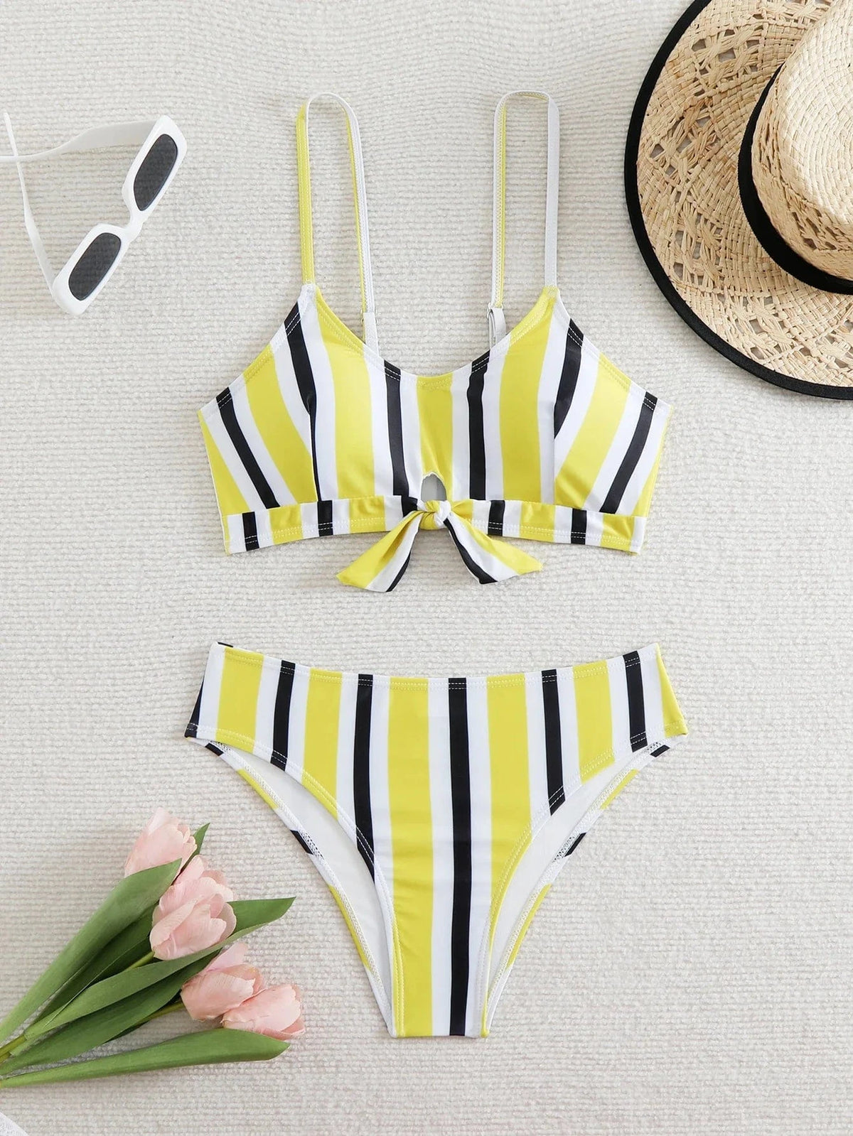 High Waist Bikini 2026 Women Strappy Swimsuit Sexy Striped Swimwear Female Bathers Bathing Swimming Swim Suit Summer Beachwear - A-1 Thread Vault