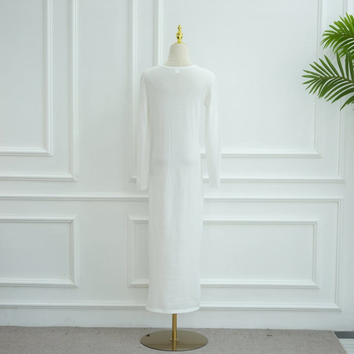 Hollow-Out Knit Open Abaya Cardigan with Waist Belt(MOA315) - A-1 Thread Vault