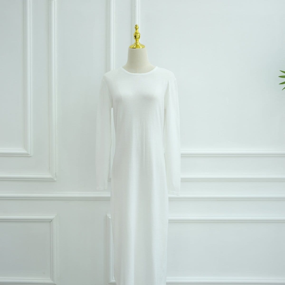 Hollow-Out Knit Open Abaya Cardigan with Waist Belt(MOA315) - A-1 Thread Vault