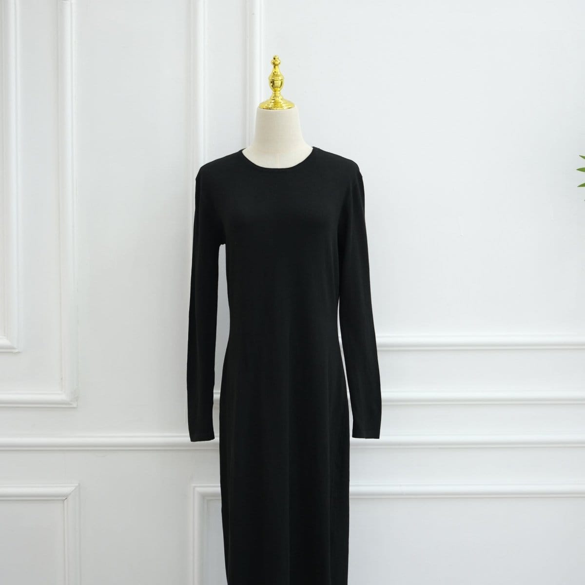 Hollow-Out Knit Open Abaya Cardigan with Waist Belt(MOA315) - A-1 Thread Vault