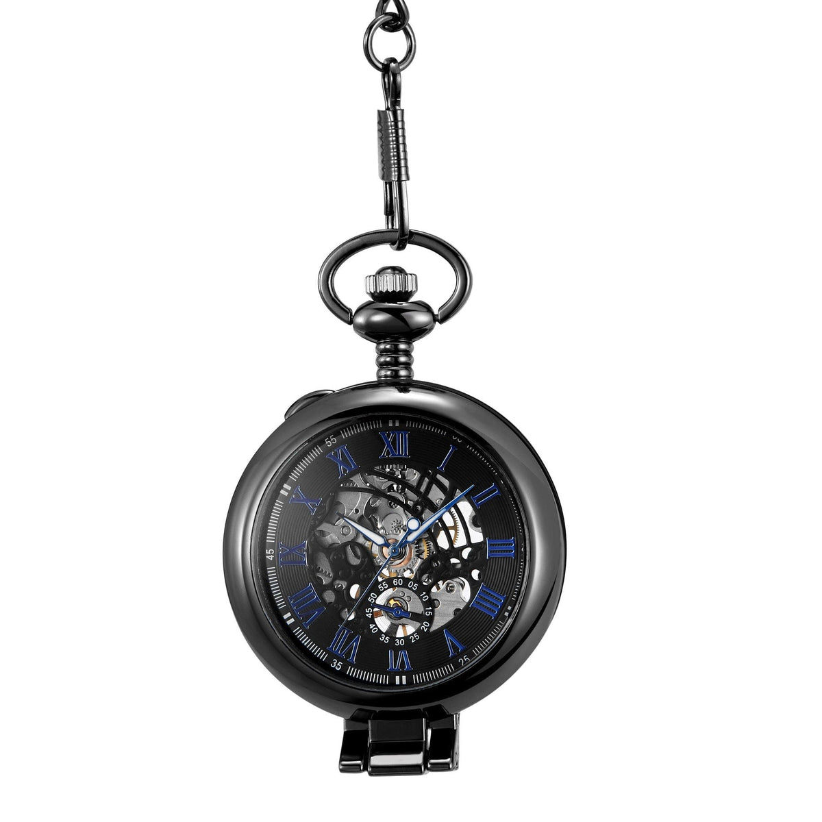 Hollowed-out Magnifying-glass Flip Mechanical Pocket Watch - A-1 Thread Vault