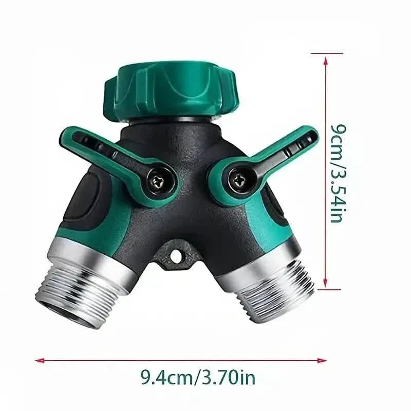 Hose Splitter 2 Way 3/4" Faucet Y Connector with Shut-off Valve - A-1 Thread Vault