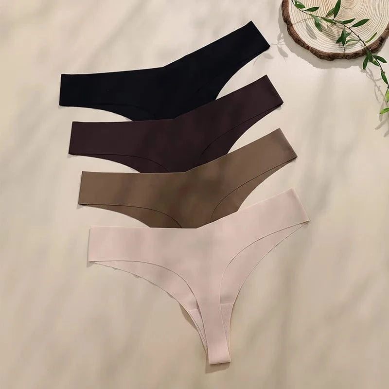 Hot Sale Ladies' V-Neck Style Wire-Free Seamless Underwear Set With Briefs Women Underwear Bras And Panties Set - A-1 Thread Vault