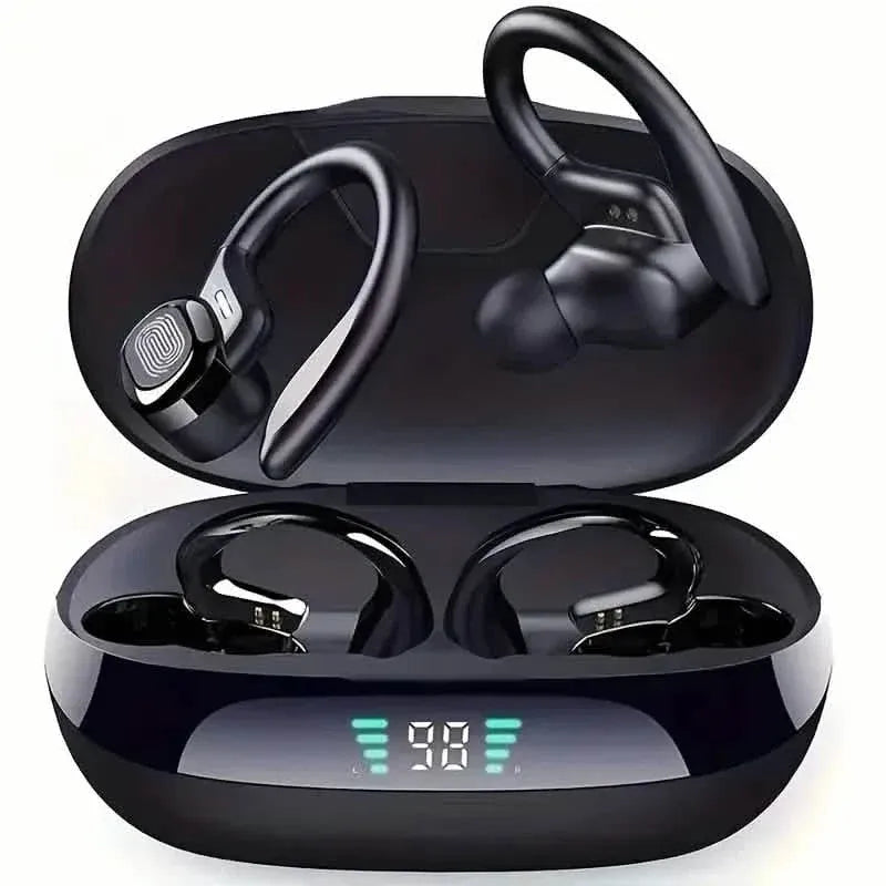 In-Ear Headphones With Noise Cancelling Mic, Sport Earhook & LED Display - A-1 Thread Vault