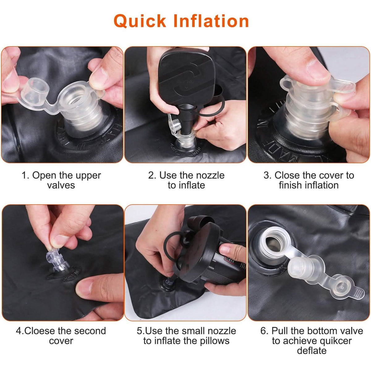 Inflatable SUV Air Mattress Thickened Camping Bed Cushion with Pillow - A-1 Thread Vault