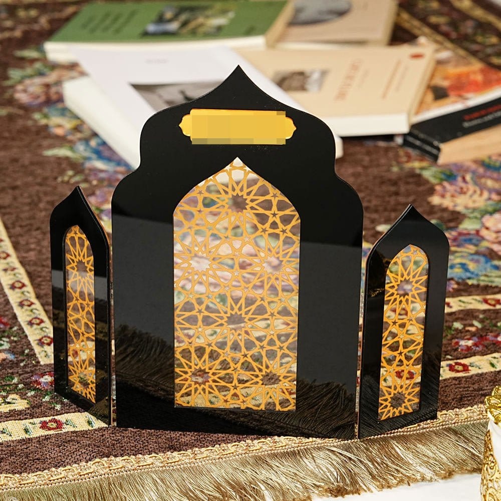 Islamic Acrylic Folding Screen Hollow Pattern Desktop Decor (MAC402) - A-1 Thread Vault