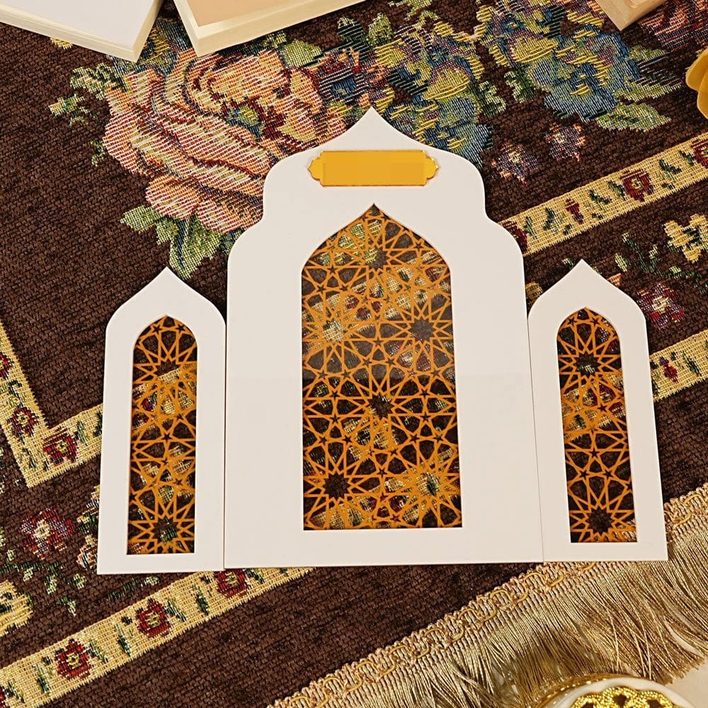 Islamic Acrylic Folding Screen Hollow Pattern Desktop Decor (MAC402) - A-1 Thread Vault