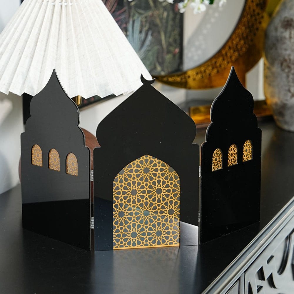 Islamic Acrylic Folding Screen Hollow Pattern Desktop Decor (MAC402) - A-1 Thread Vault