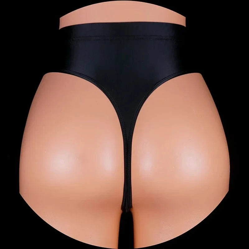 Japan Style Women Sexy thongs Shiny Smooth High Waist G-string Sexy T-Back lingerie Thong UnderWear Satin Glossy Femme Tight - A-1 Thread Vault