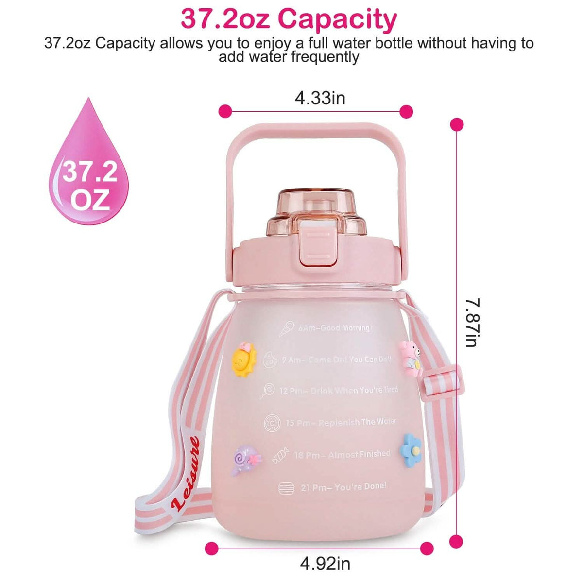 Kawaii Water Bottle with Straw - A-1 Thread Vault
