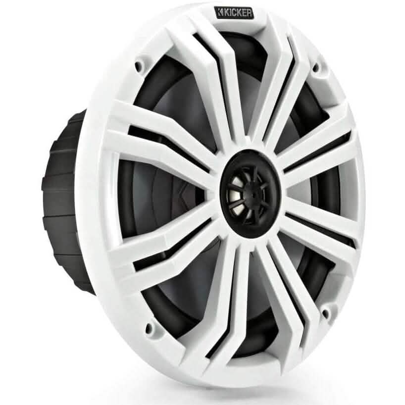 KICKER Pair 45KM84L 8" 600 Watt Marine Boat Waterproof Speakers w/LED's KM8 (Refurbished) - A-1 Thread Vault
