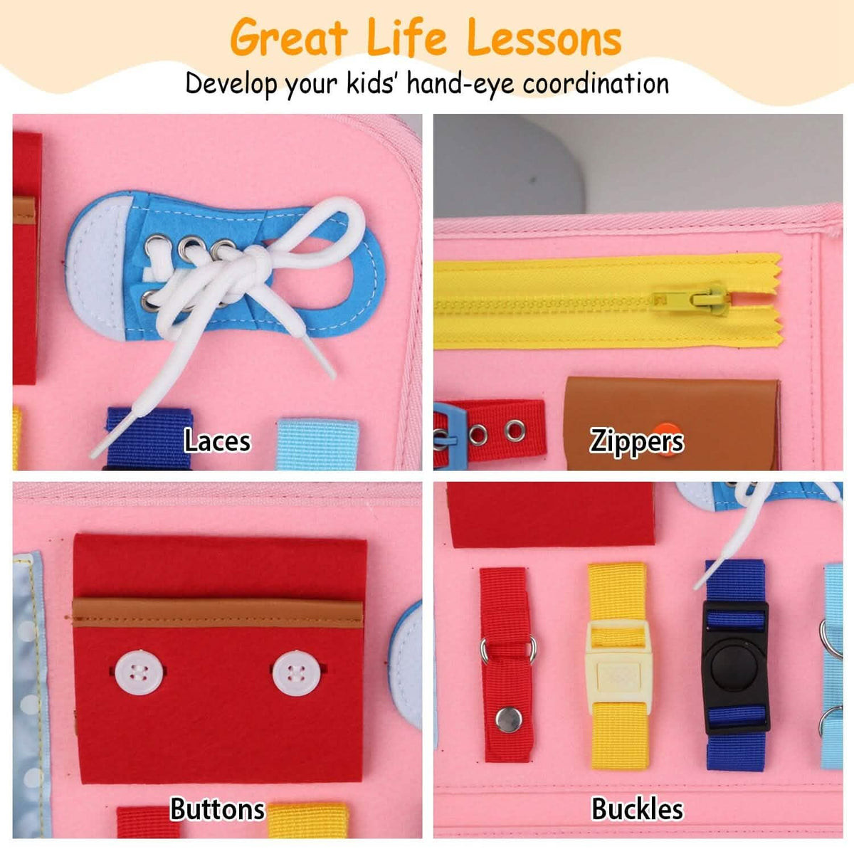 Kids Busy Board Sensory Activity Board Preschool Learning Toys - A-1 Thread Vault