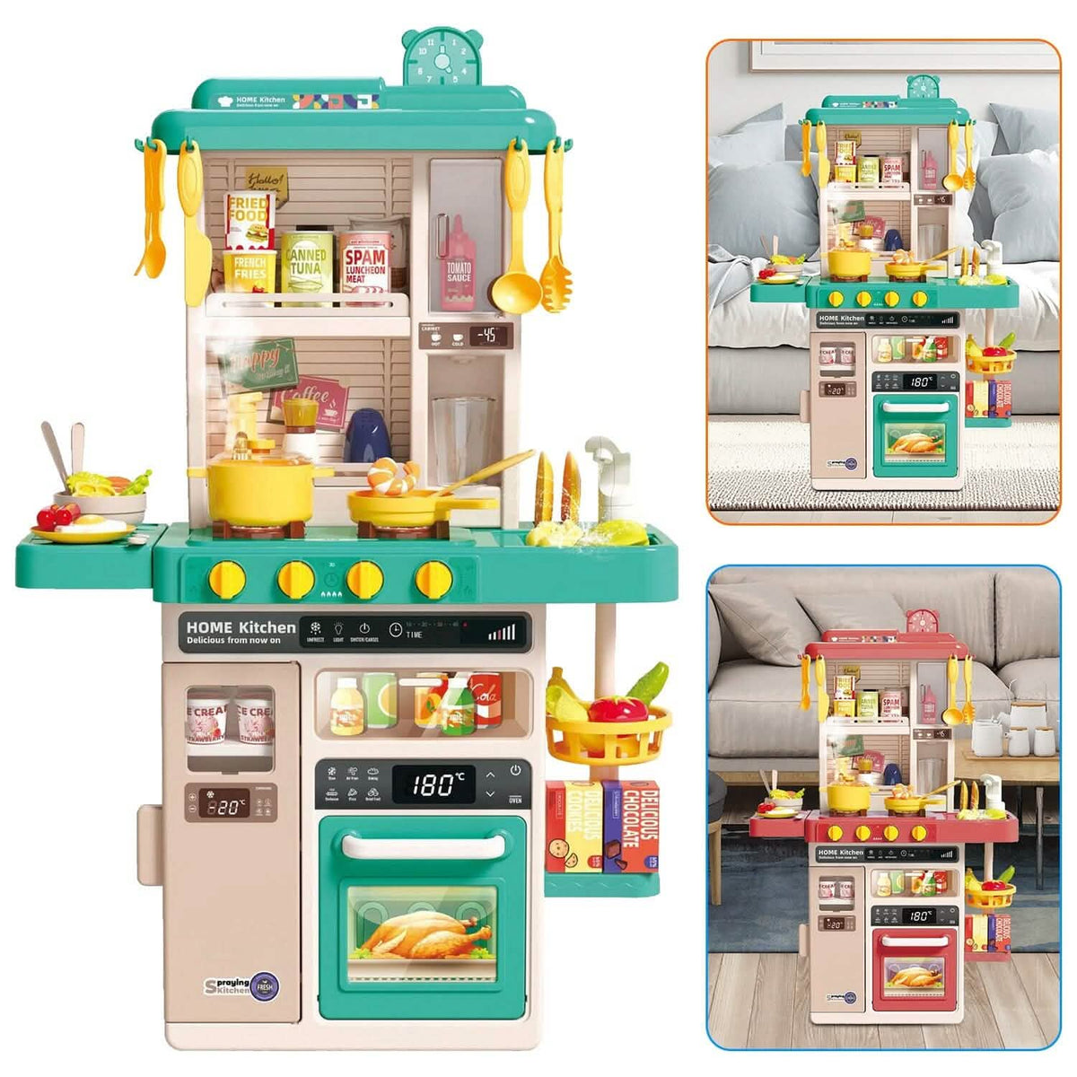 Kids Kitchen Play Set Interactive Pretend Kitchen Toys Cookware - A-1 Thread Vault