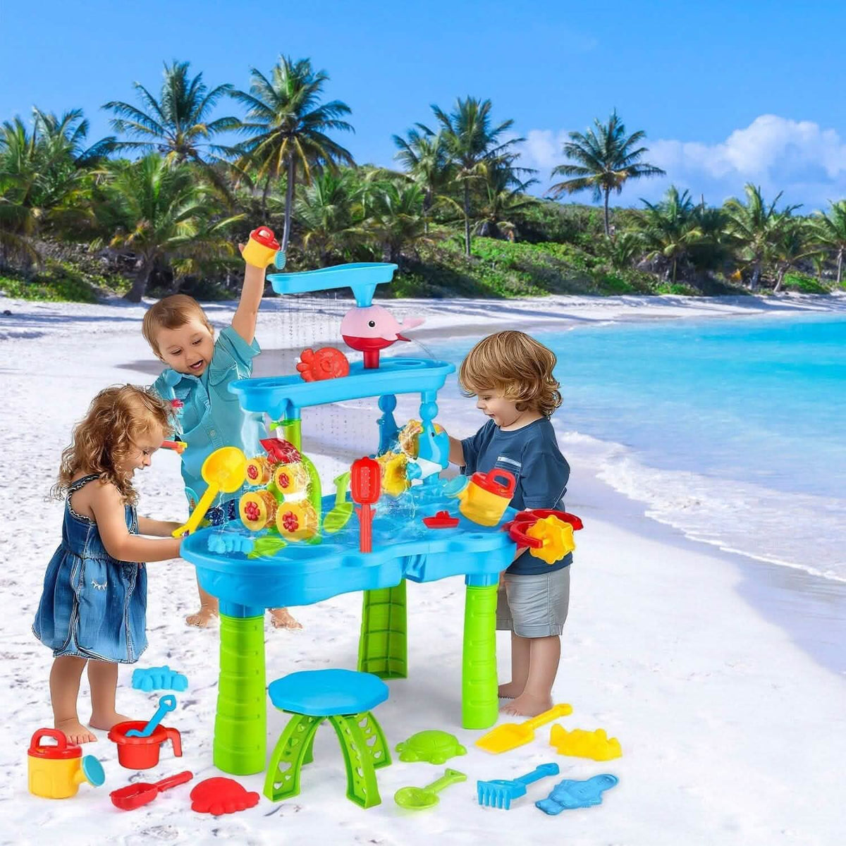 Kids Sand Water Table for 3-6 Years Old Sensory Exercise Friendship Building - A-1 Thread Vault
