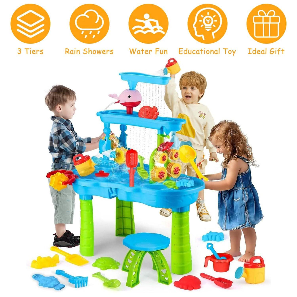 Kids Sand Water Table for 3-6 Years Old Sensory Exercise Friendship Building - A-1 Thread Vault