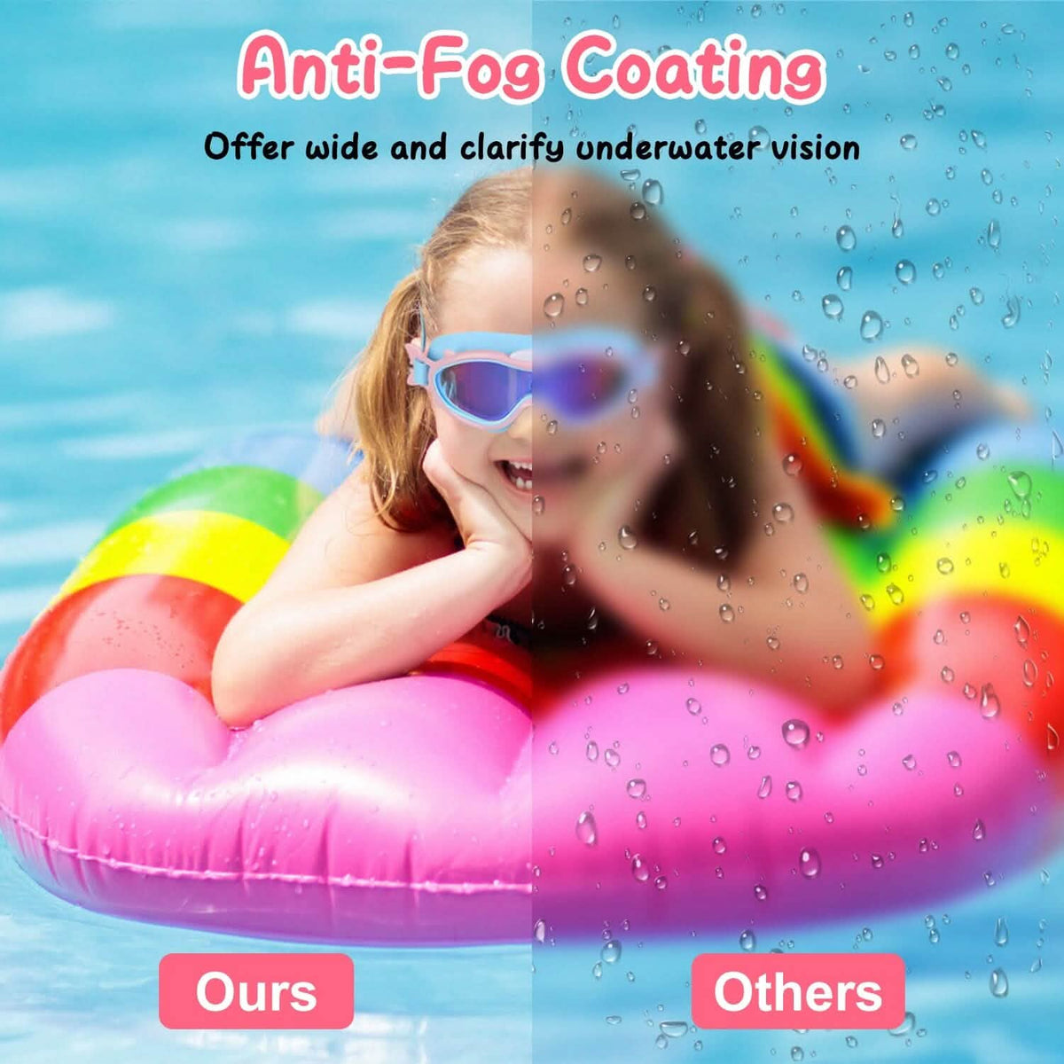 Kids Swim Goggles with Ear Plugs UV Protection Anti-Fog Leak Proof - A-1 Thread Vault