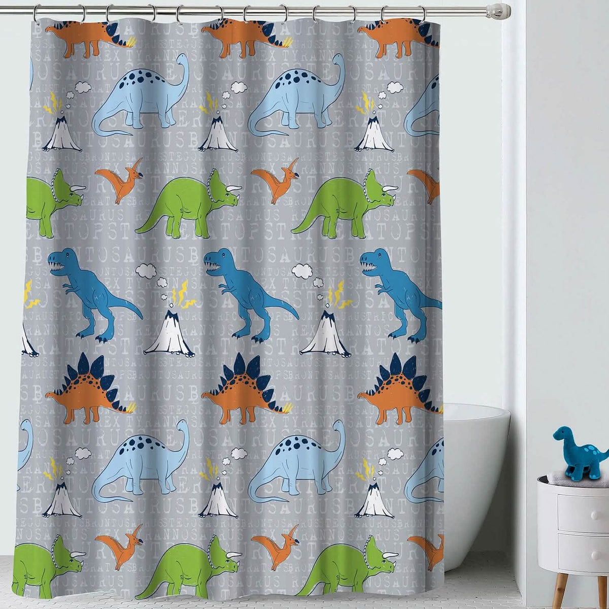 Kidz Mix Dinosaur Walk Shower Curtain - A-1 Thread Vault