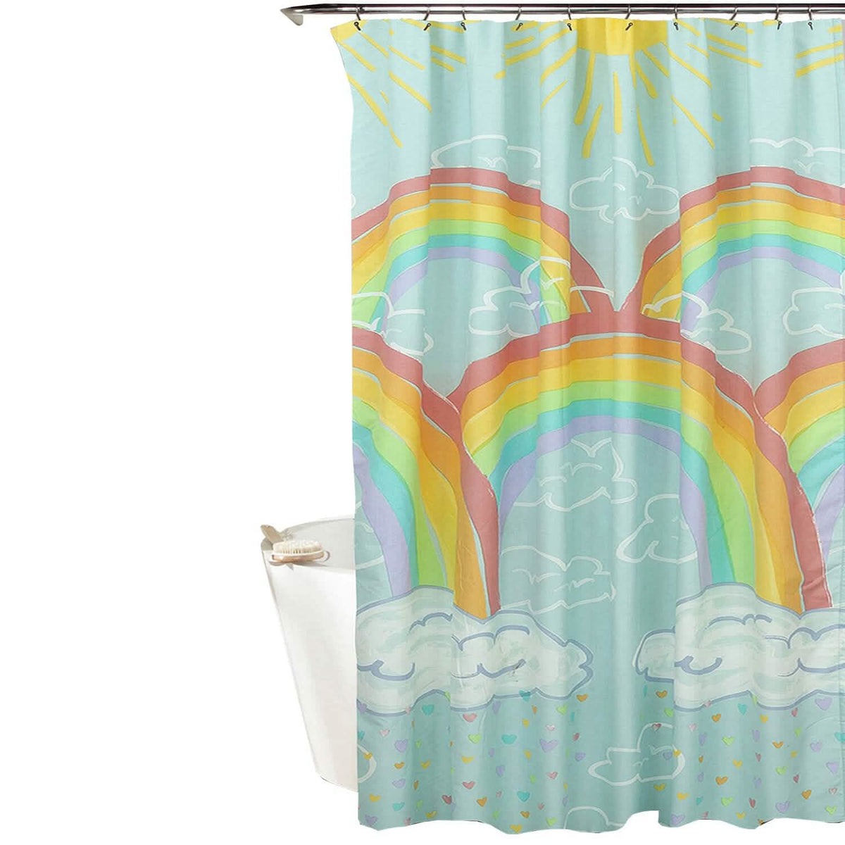 Kidz Mix Rainbow Clouds Shower Curtain - A-1 Thread Vault