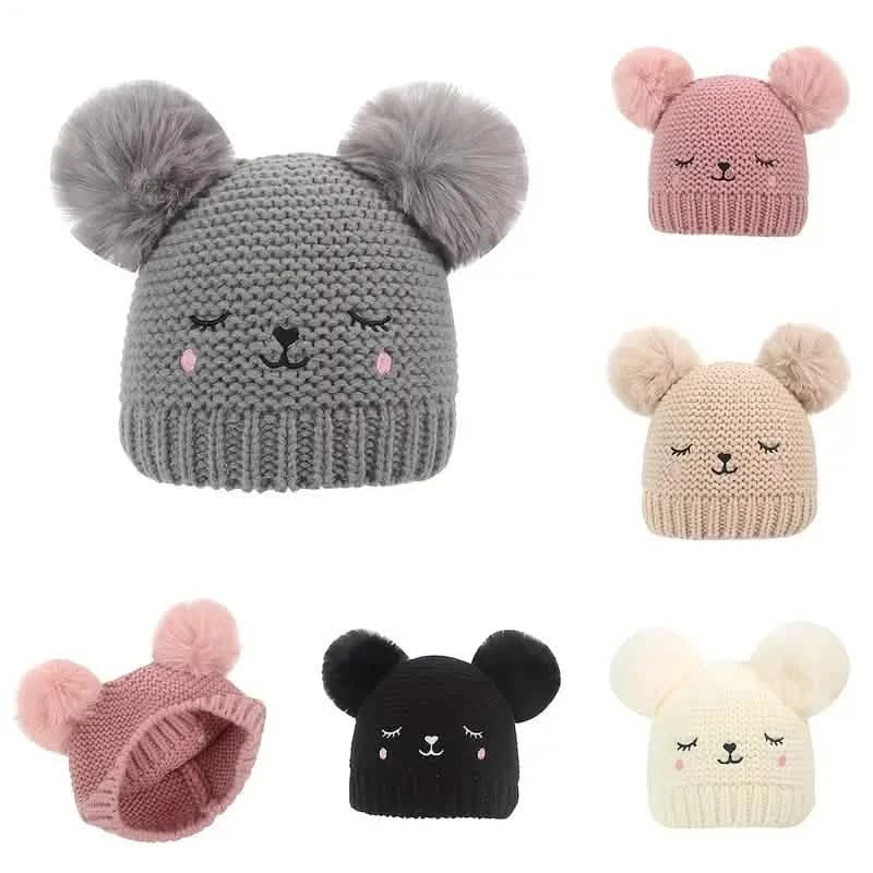 Knitted Beanie Hat, Cute Cold-proof Winter Hat For 6-24 Months Baby Girls - A-1 Thread Vault