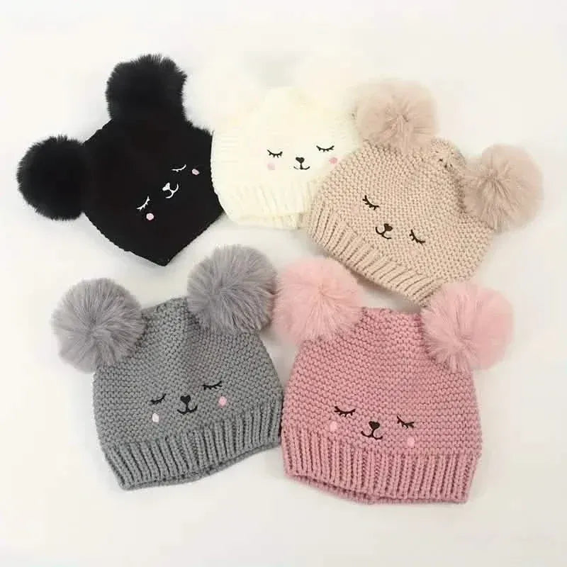 Knitted Beanie Hat, Cute Cold-proof Winter Hat For 6-24 Months Baby Girls - A-1 Thread Vault