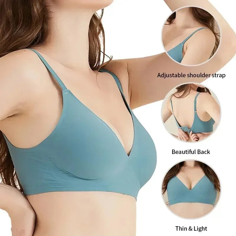 Latex Jelly Underwear Seamless Bras for Woman Wireless Sleep Removable Padded Bralette One Piece Brassiere No Wire Comfortable - A-1 Thread Vault