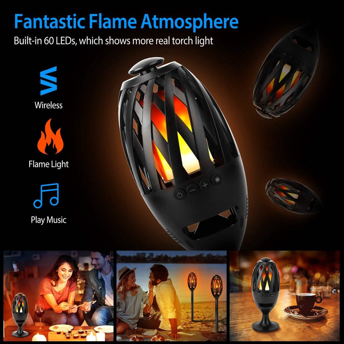 LED Flame Speakers Torch - A-1 Thread Vault