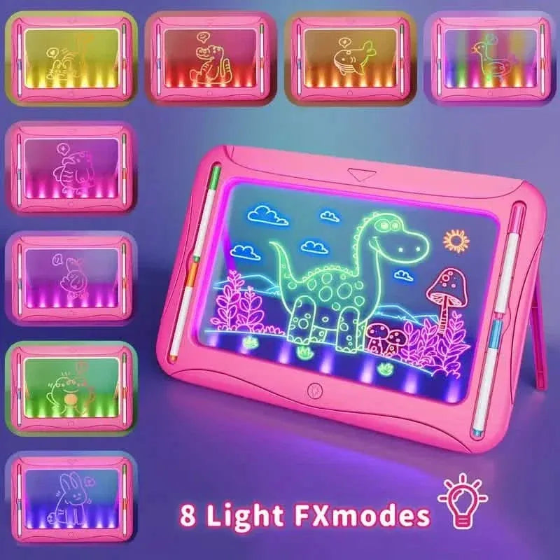LED Light-Up Doodle Board – 9 Double-Sided Cards with Markers, Art Toy for Kids 3-8 - A-1 Thread Vault