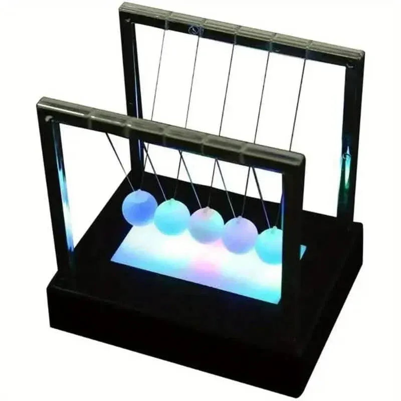 LED Light Up Pendulum Perpetual Fun Science Physics Learning Balance Balls Desk Toys - A-1 Thread Vault