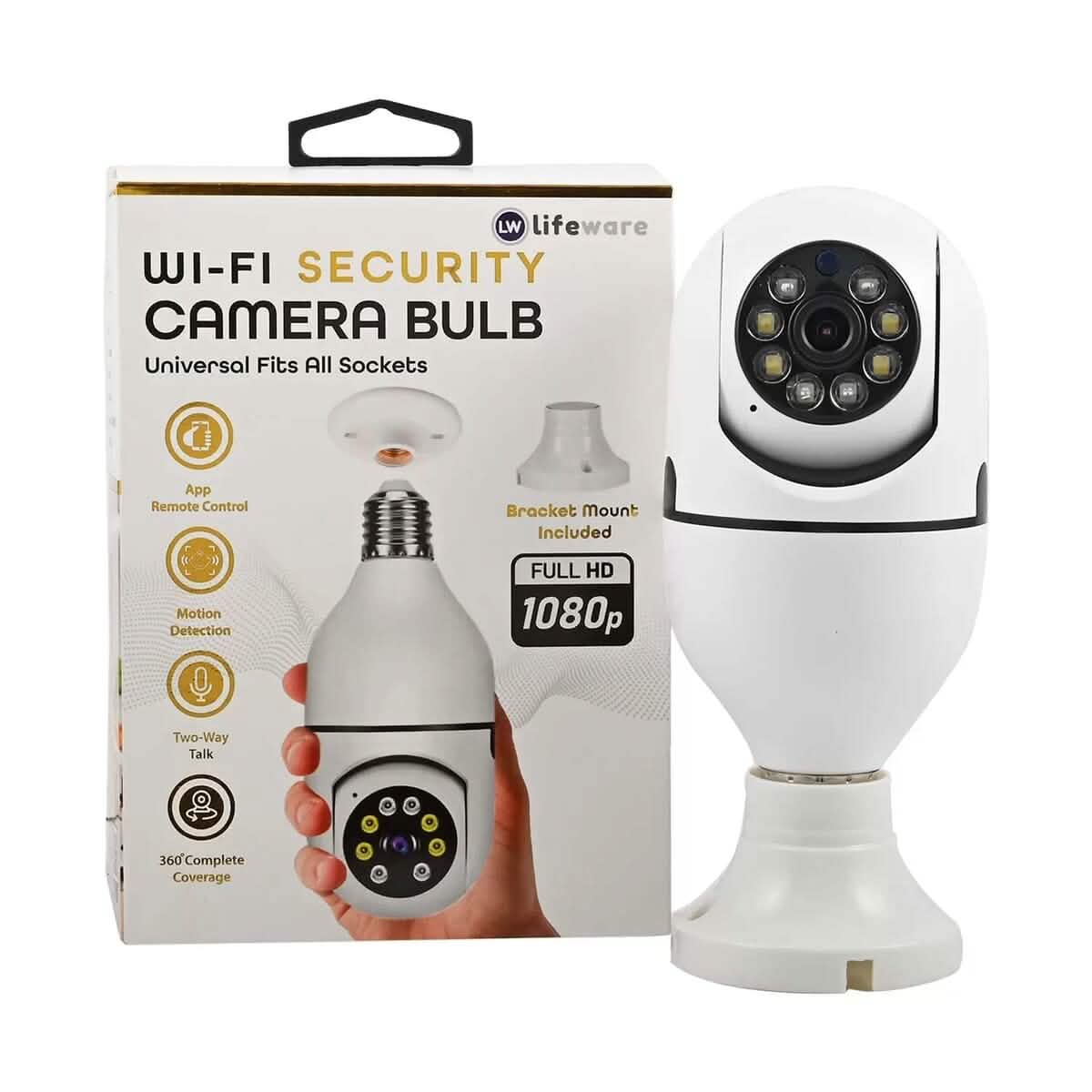 LifeWare Wireless 360-Degree Light Bulb Security Camera - A-1 Thread Vault