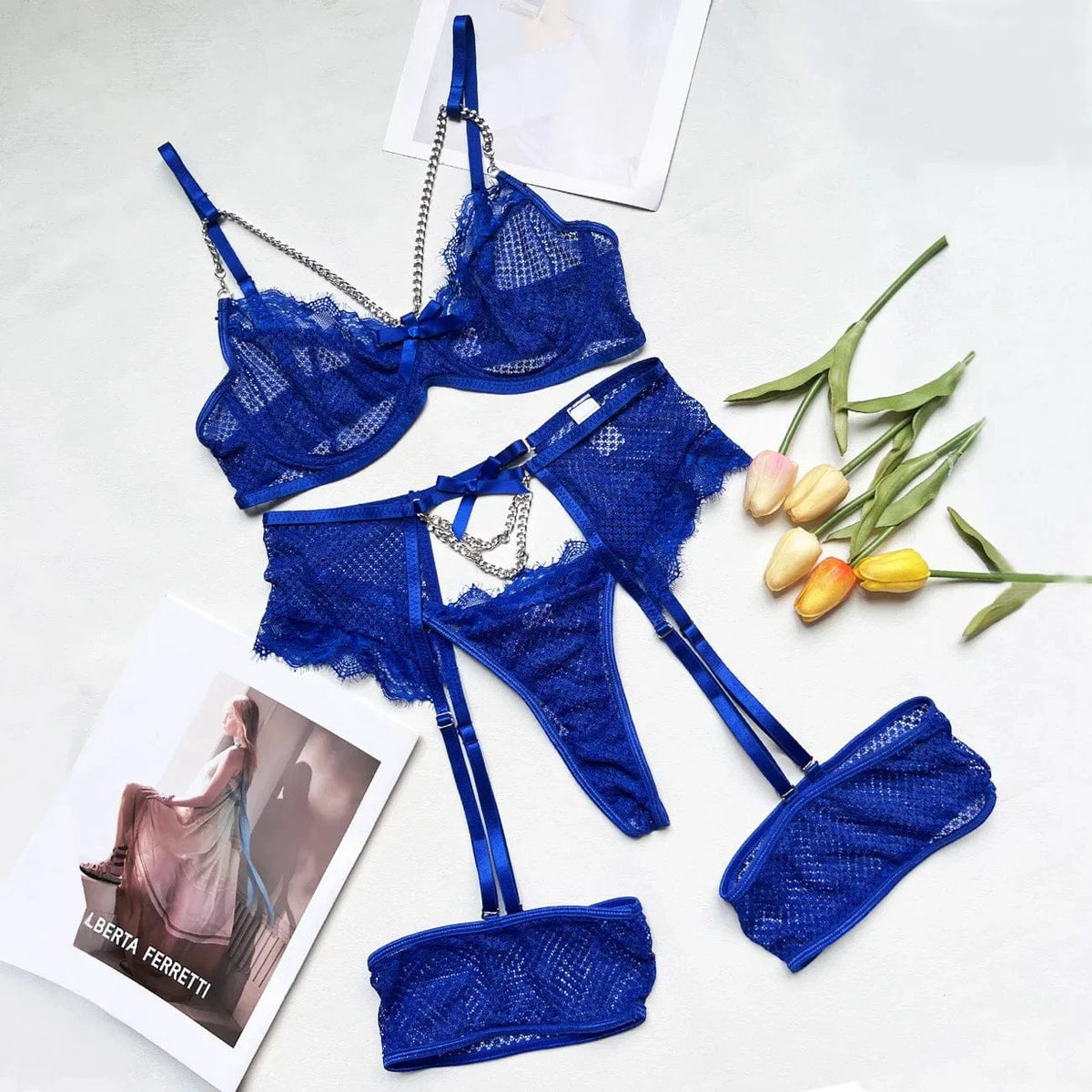 Lingerie Underwear Bras Sets Lace Garter Lingerie Women Intimates 2024 Underwire Bra And Panty Thongs Ladies Underwear Set - A-1 Thread Vault