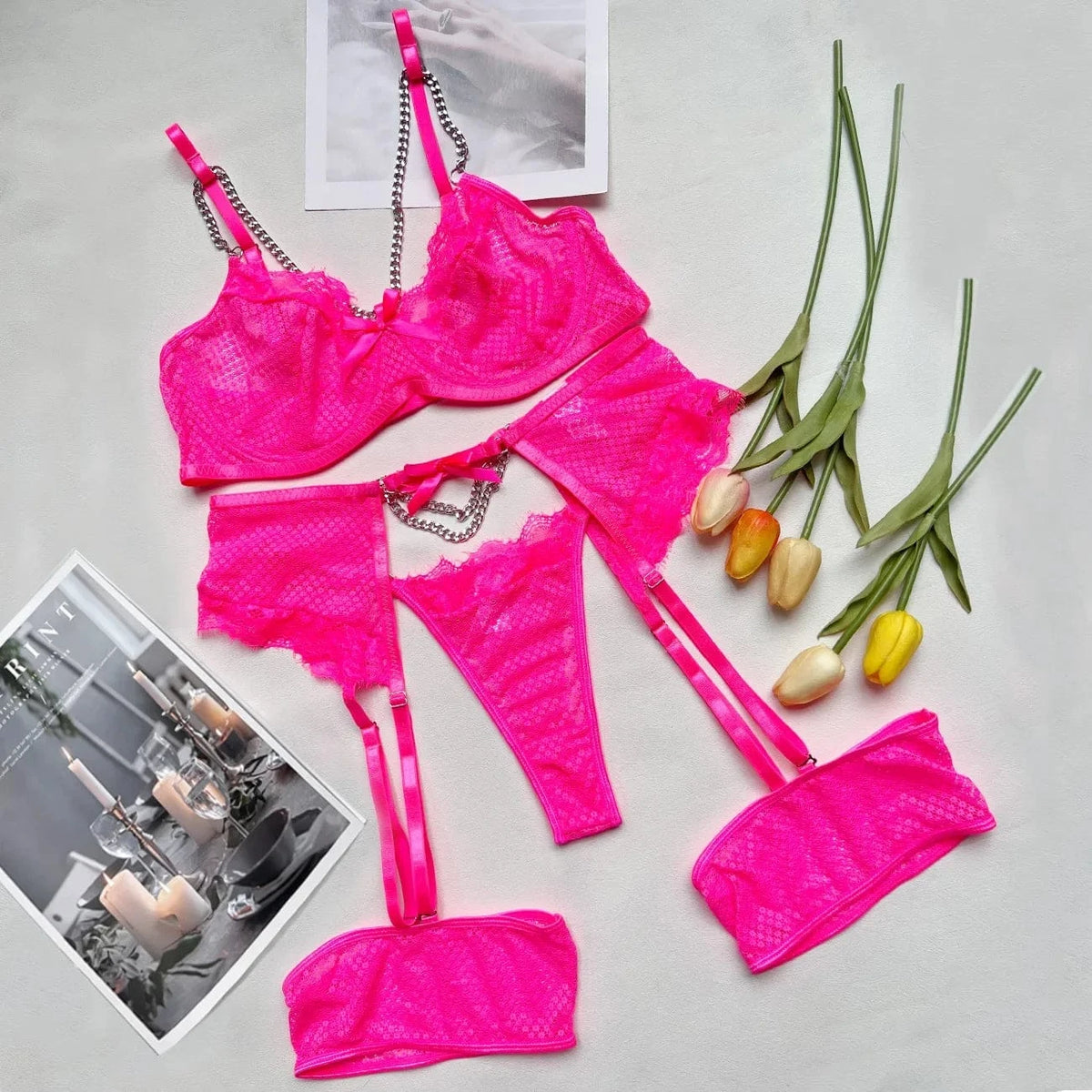 Lingerie Underwear Bras Sets Lace Garter Lingerie Women Intimates 2024 Underwire Bra And Panty Thongs Ladies Underwear Set - A-1 Thread Vault