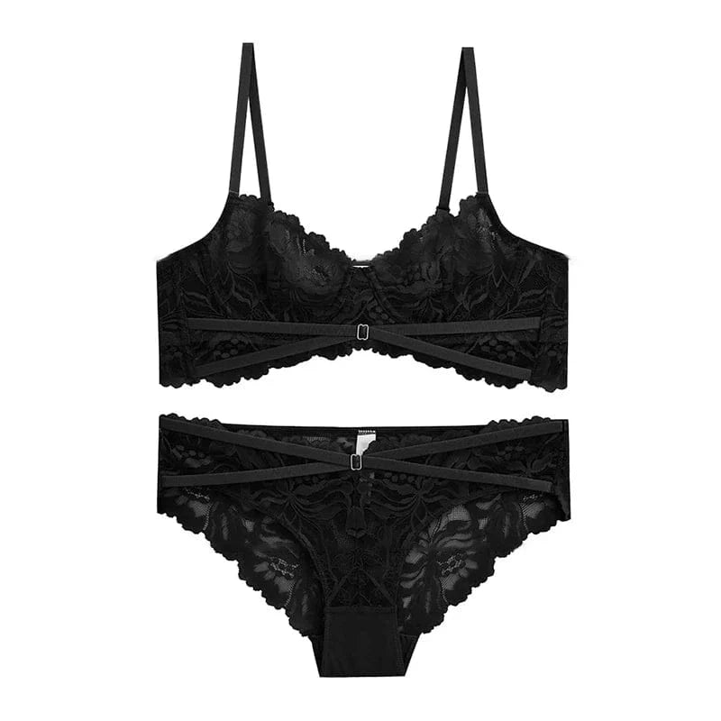 Logirlve Ultra-thin Bra Set Lingerie Push Up Brassiere Embroidery Lace Underwear Set Sexy Straps Panties For Women underwear - A-1 Thread Vault