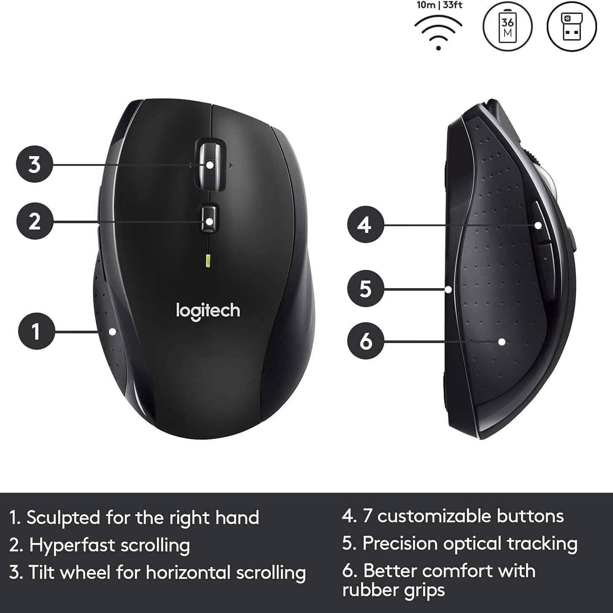Logitech M705 Wireless Marathon Mouse (Refurbished) - A-1 Thread Vault