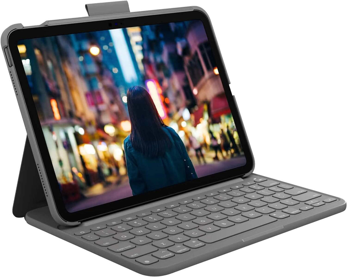 Logitech Slim Folio Bluetooth Keyboard Case for iPad (10th Generation) with Integrated Wireless Keyboard (Refurbished) - A-1 Thread Vault