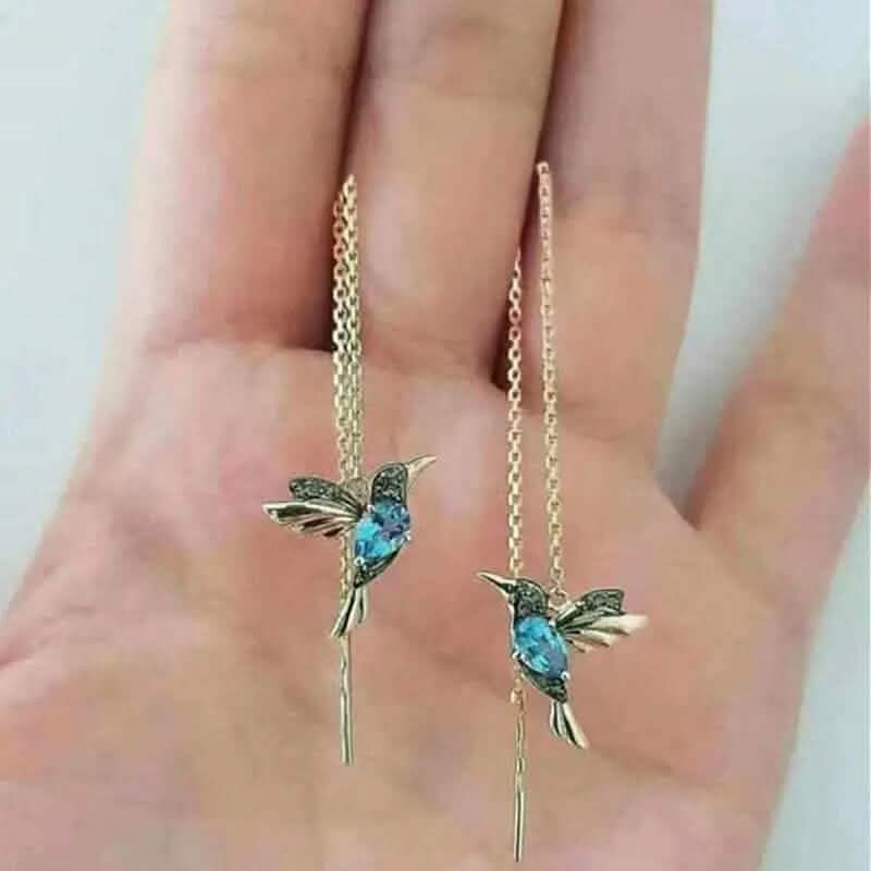 Long Hummingbird Animal Earrings - A-1 Thread Vault