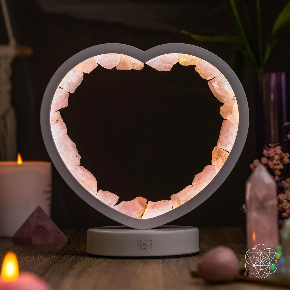 Love Magnet - Rose Quartz Heart Lamp - A-1 Thread Vault