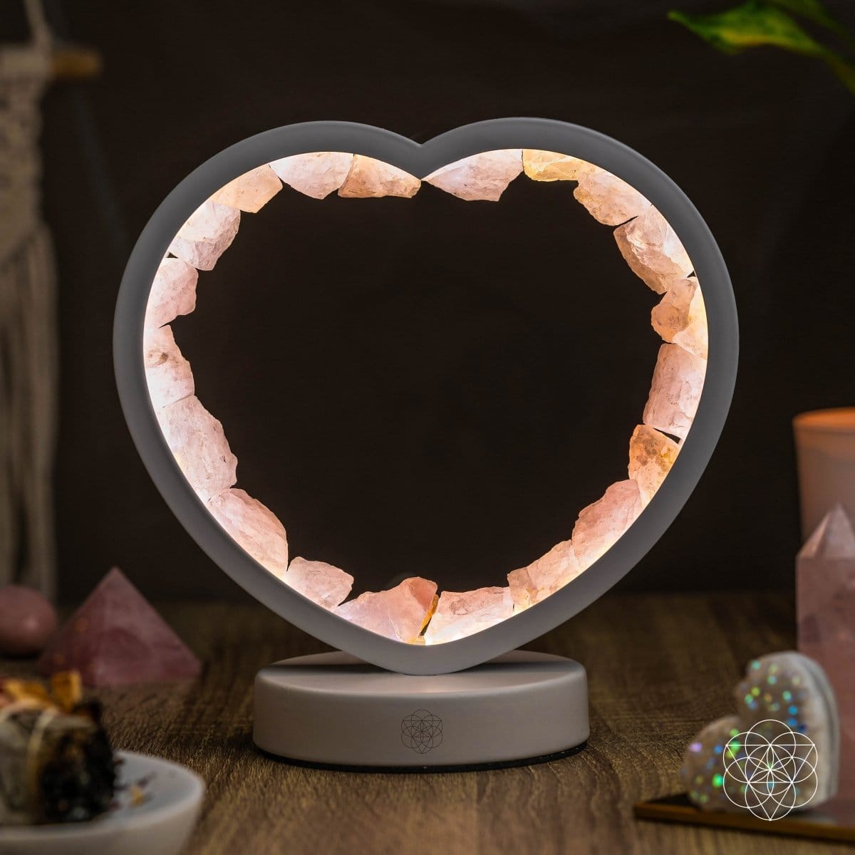 Love Magnet - Rose Quartz Heart Lamp - A-1 Thread Vault