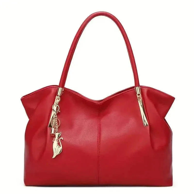 Luxurious Large Capacity Satchel Bag Stylish Top-Handle Design With Pendant - A-1 Thread Vault