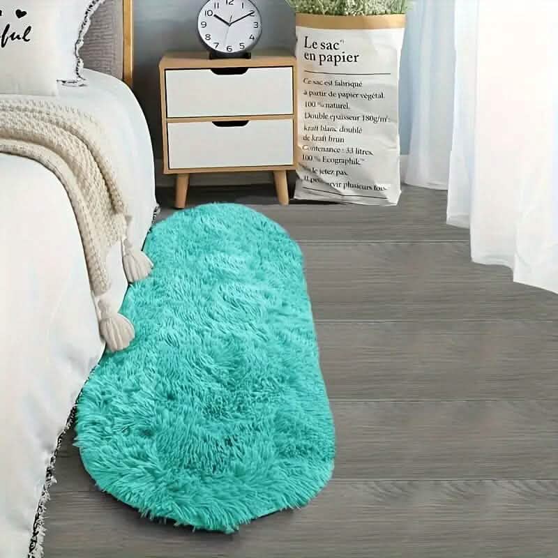 Luxurious Soft Faux Fur Oval Area Rug - A-1 Thread Vault
