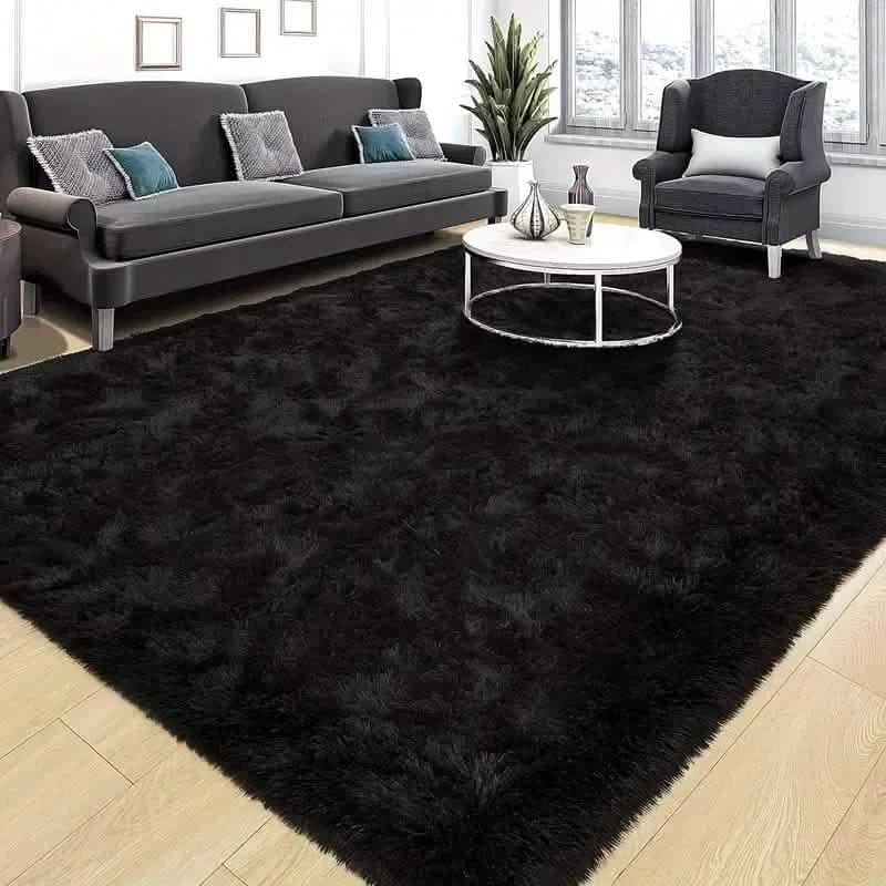 Luxurious Velvet Rectangular Shaggy Plush Carpet Rug - A-1 Thread Vault