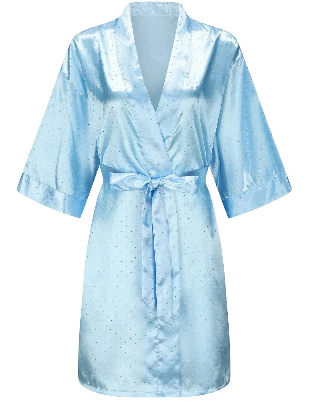 Luxury Bridal Short Robe Wedding Day Diamond Feather Dressing Gown Silk Satin Whi - A-1 Thread Vault