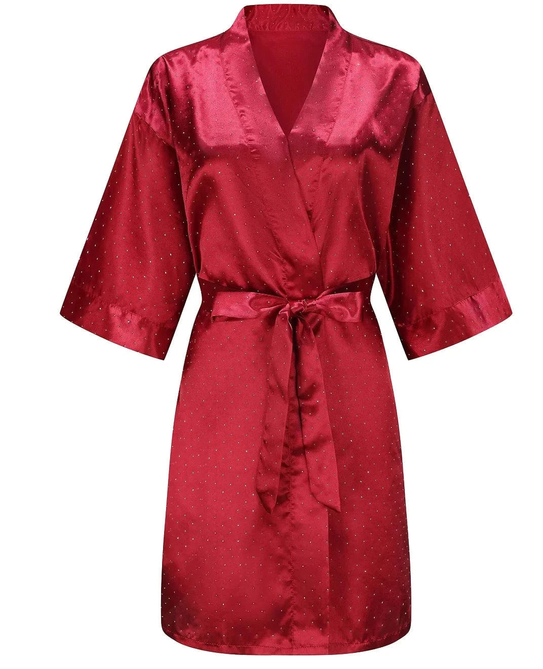 Luxury Bridal Short Robe Wedding Day Diamond Feather Dressing Gown Silk Satin Whi - A-1 Thread Vault