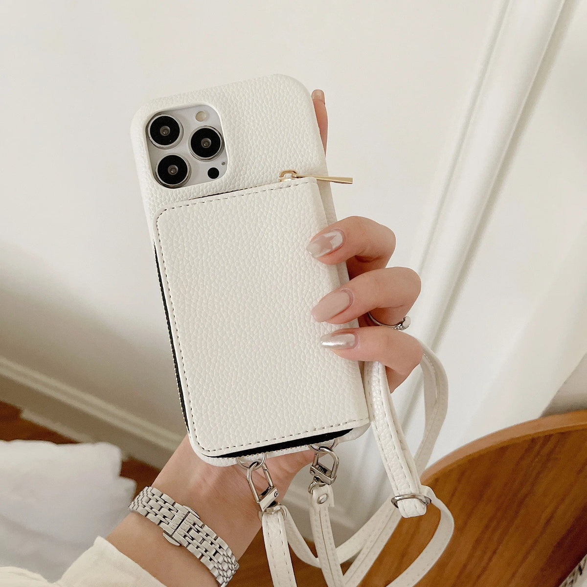 Luxury Crossbody Wallet Leather iPhone Case - A-1 Thread Vault