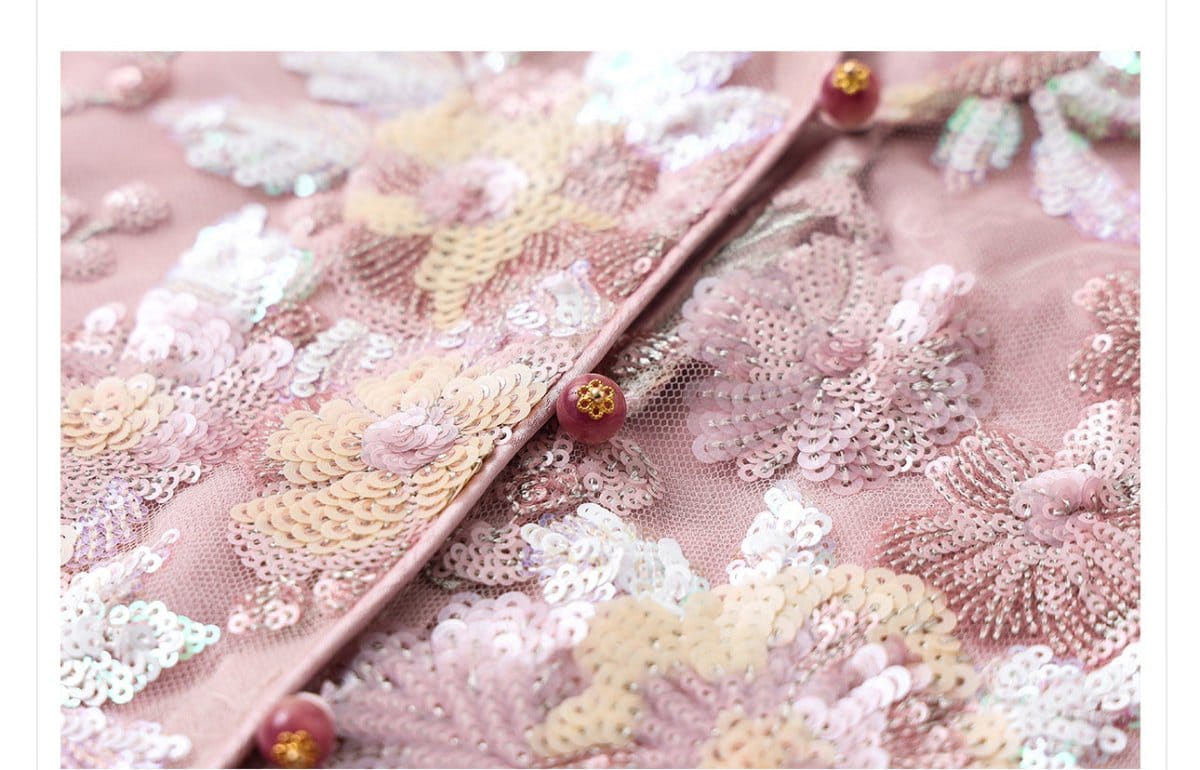 Luxury Embroidered Floral Jacket & Skirt Set(MS307) - A-1 Thread Vault