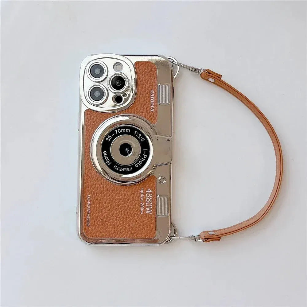 Luxury Retro Stereo Camera Lanyard iPhone Case - A-1 Thread Vault