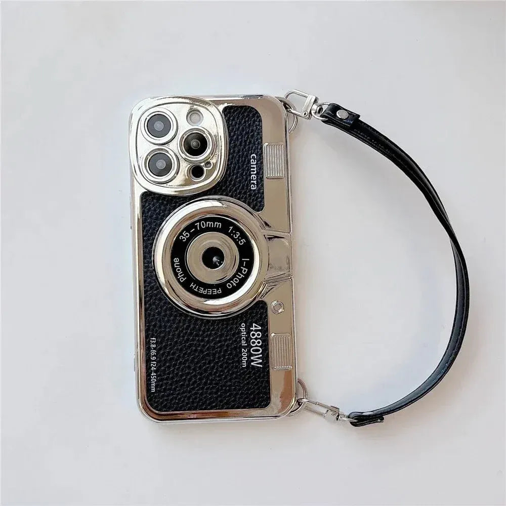 Luxury Retro Stereo Camera Lanyard iPhone Case - A-1 Thread Vault